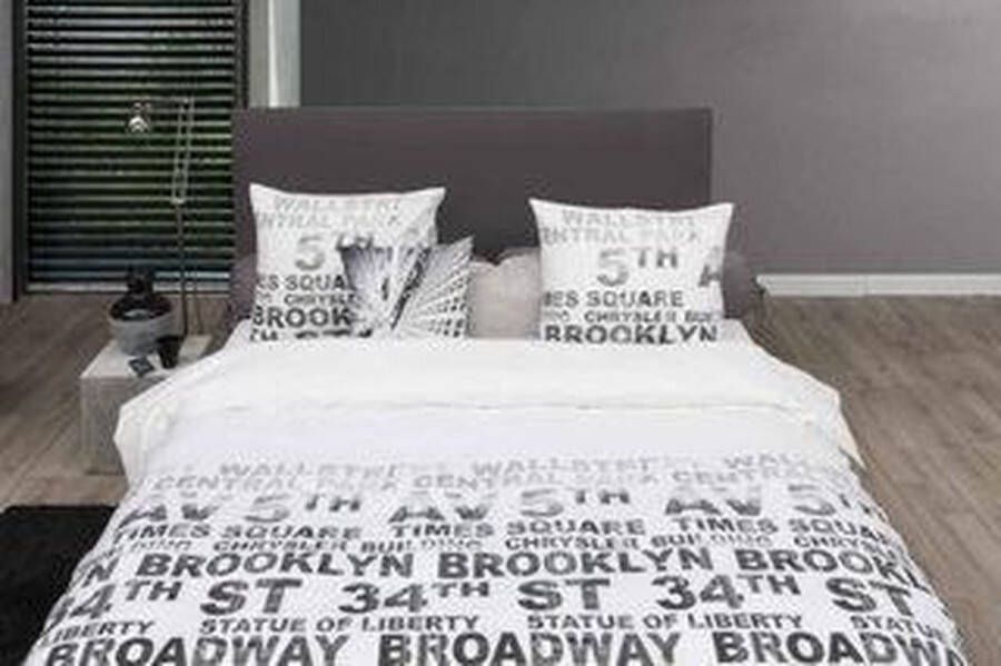 Heckettlane HNL Pure Cotton Time Square Dekbedovertrek Lits-jumeaux 240x200 220 cm Wit