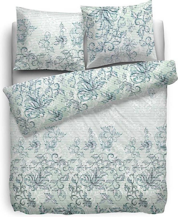 Heckettlane HNL Refined Satin dekbedovertrek Zico Groen Lits-jumeaux 240x200 220 cm + 2 slopen