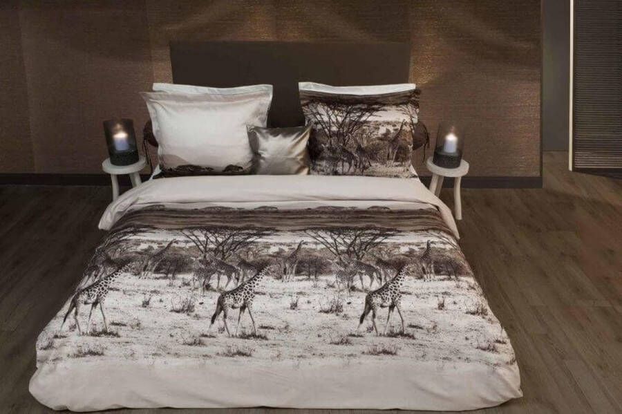 Heckettlane HNL Refined Satin Mandisa Dekbedovertrek Litsjumeaux XL 260x200 220 cm Taupe