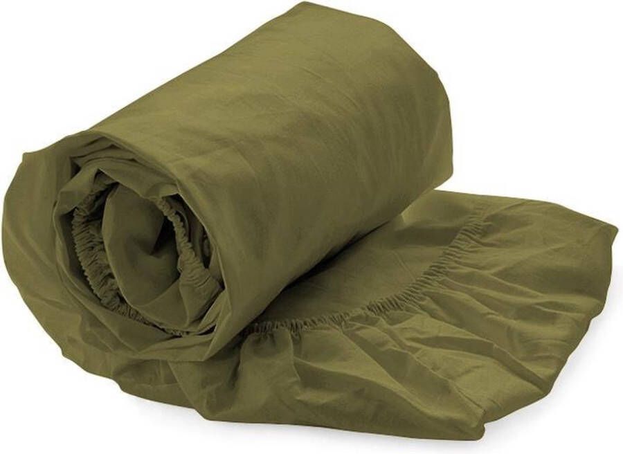 Heckettlane HNL Royal Cotton hoeslaken Burnt Olive 1-persoons (80x200 cm)