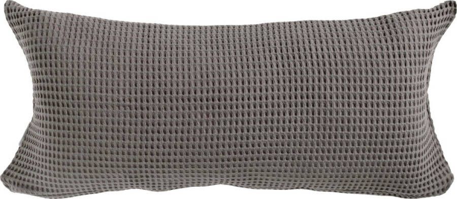 Heckett & Lane Wafel Kussensloop Katoen dark gull grey 40x80cm