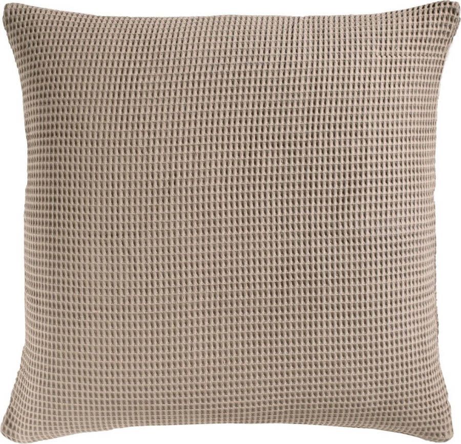 Heckett & Lane Wafel Kussensloop Katoen taupe grey 80x80cm