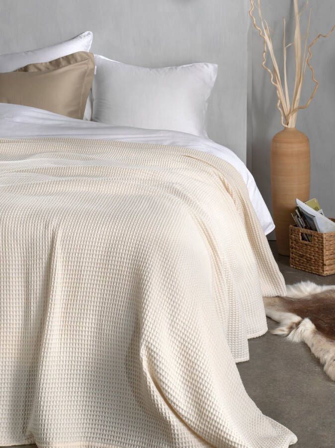 Heckett & Lane Heckett Lane Wafel Plaid Ivory White 180x260cm
