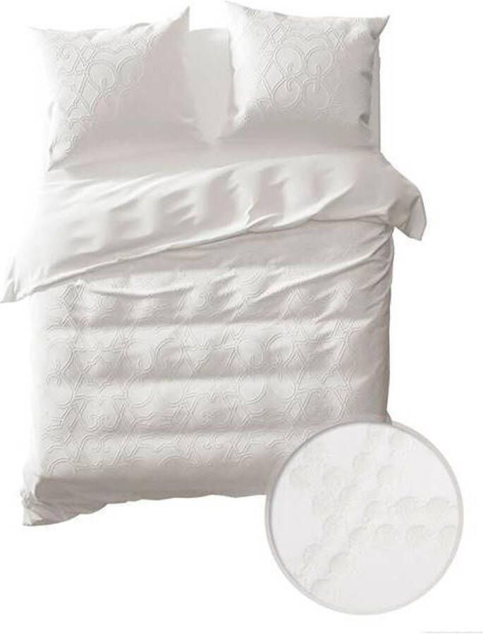 Heckettlane Yellow Bottega Dekbedovertrek Tweepersoons 200x200 220 cm + 2 kussenslopen 60x70 cm White