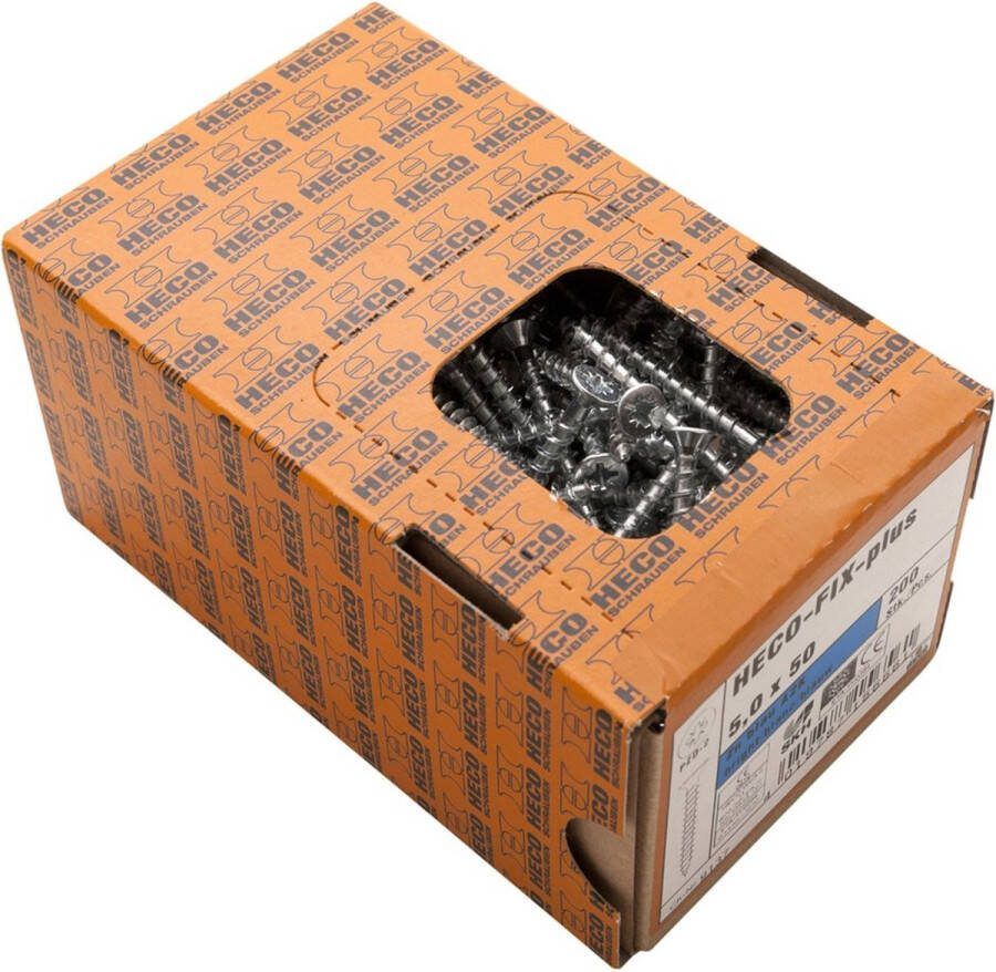 Heco FIX plus schroeven verzinkt Pozidrive PZ-1 platverzonken kop 3 x 40 mm 200 stuks