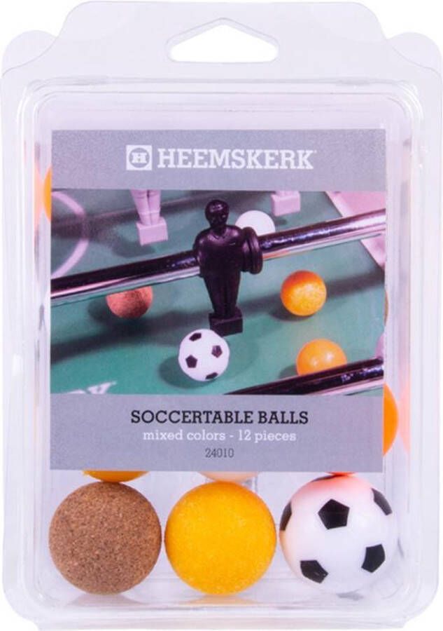 Heemskerk Assorti Tafelvoetbal balletjes in 4 soorten per 12 stuks