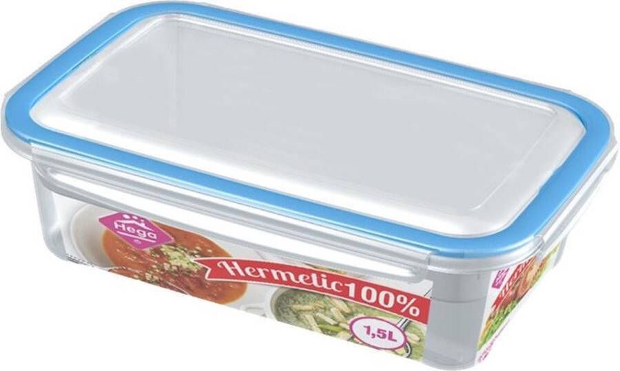 Hega hogar 10x Voorraad vershoudbakjes 1 5 liter transparant plastic kunststof Kiev Luchtdicht hermetisch afgesloten vershouddoos bakje Mealprep Maaltijden bewaren