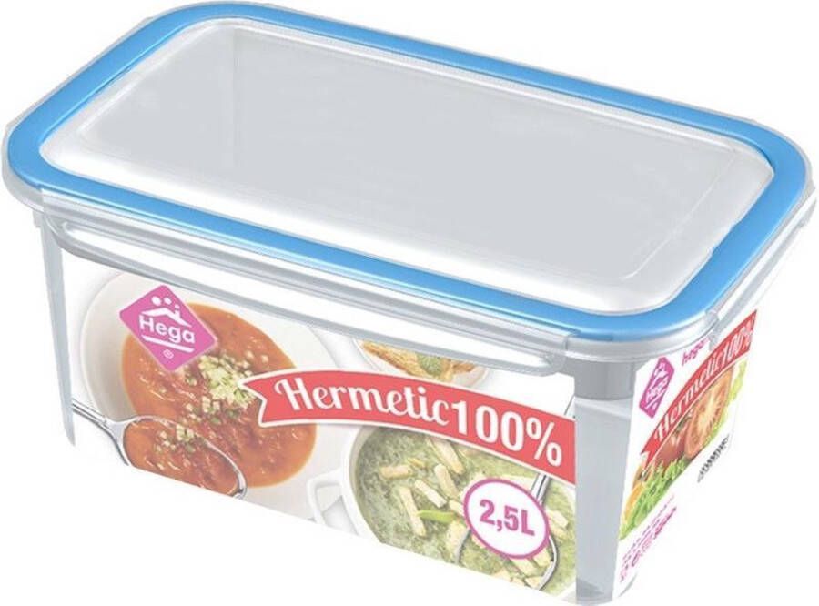 Hega hogar 10x Voorraad vershoudbakjes 2 5 liter transparant plastic kunststof Kiev Luchtdicht hermetisch afgesloten vershouddoos bakje Mealprep Maaltijden bewaren