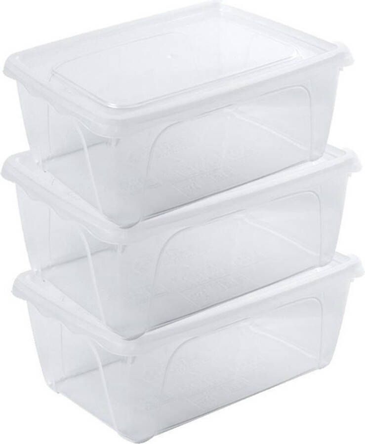 Hega hogar 10x Voorraad vershoudbakjes hoog diep 0 5 liter transparant plastic kunststof 15 x 10 x 6 cm Vienna Vershouddoos bakje Mealprep Maaltijden bewaren