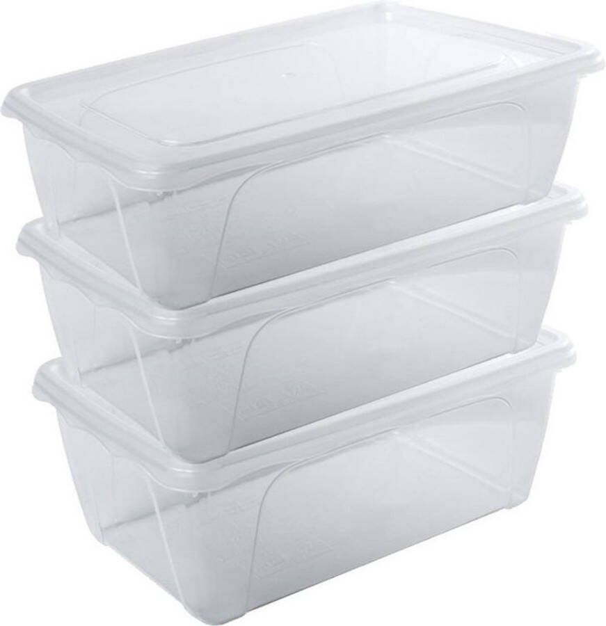 Hega hogar 10x Voorraad vershoudbakjes hoog diep 1 liter transparant plastic kunststof 18 x 12 x 7 cm Vienna Vershouddoos bakje Mealprep Maaltijden bewaren