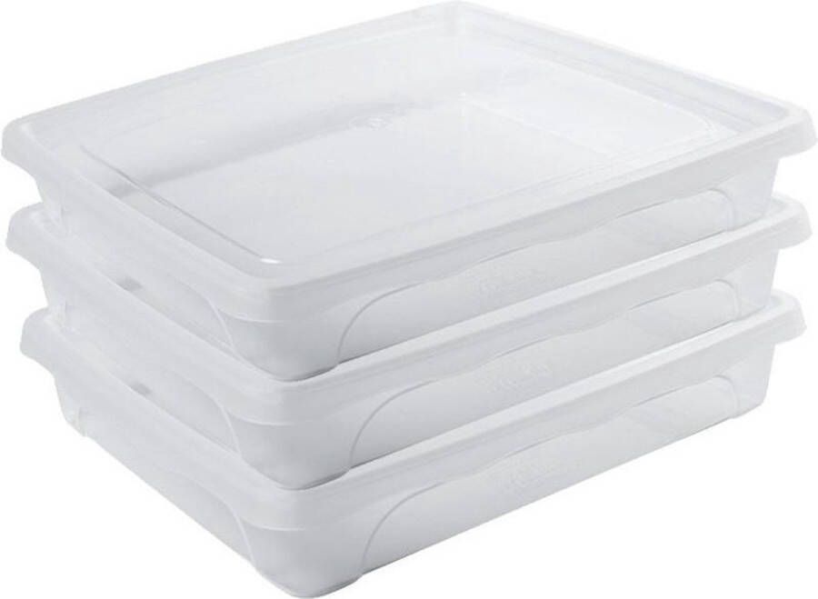 Hega hogar 10x Voorraad vershoudbakjes laag 1 5 liter transparant plastic kunststof 24 x 20 x 5 cm Vienna Vershouddoos bakje Mealprep Maaltijden bewaren