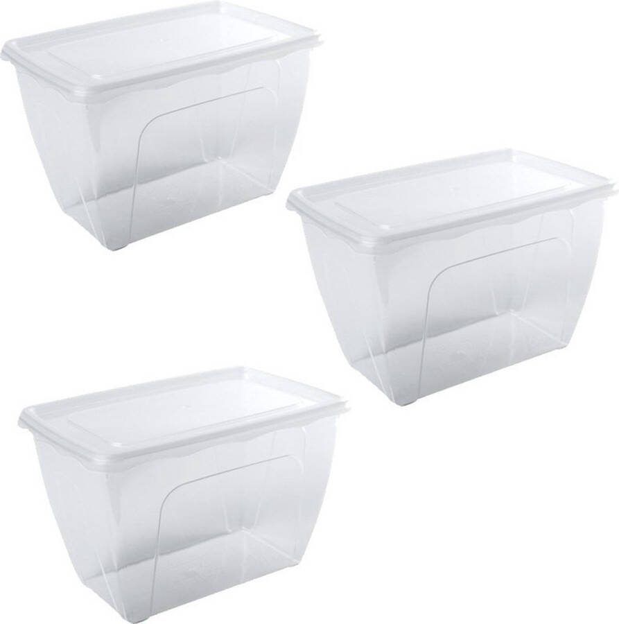 Hega hogar 12x Voorraad vershoudbakjes hoog diep 1 5 liter transparant plastic kunststof 18 x 12 x 12 cm Vienna Vershouddoos bakje Mealprep Maaltijden bewaren