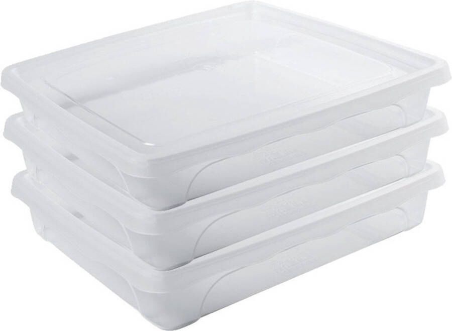 Hega hogar 12x Voorraad vershoudbakjes laag 1 5 liter transparant plastic kunststof 24 x 20 x 5 cm Vienna Vershouddoos bakje Mealprep Maaltijden bewaren