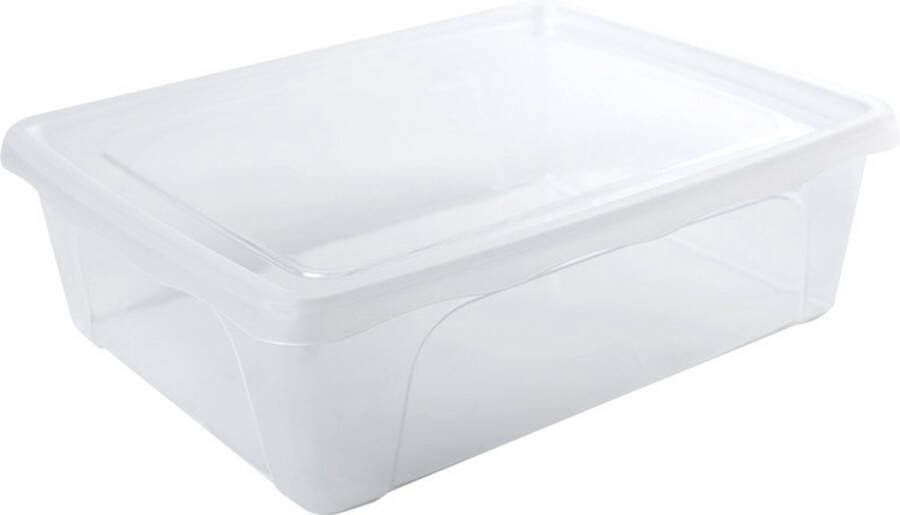 Hega hogar 1x stuks Voorraad vershoudbakje laag 2 5 liter transparant plastic kunststof 24 x 20 x 8 cm Vienna Vershouddoos bakje Mealprep Maaltijden bewaren