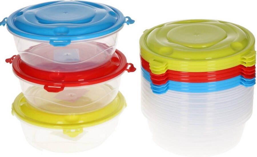 Hega hogar 24x Voorraad vershoudbakje 0 5 liter transparant plastic kunststof Moskou Mealprep bakjes