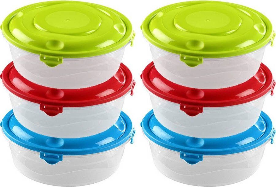 Hega hogar 24x Voorraad vershoudbakje 1 2 liter transparant plastic kunststof Moskou Luchtdicht hermetisch afgesloten vershouddoos bakje Mealprep Maaltijden bewaren