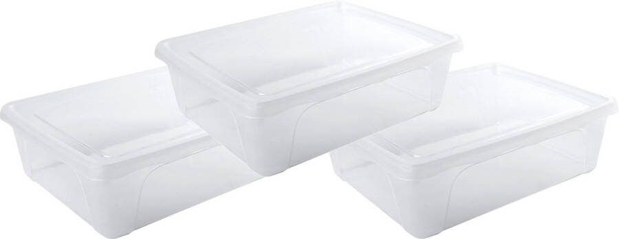 Hega hogar 5x Voorraad vershoudbakjes laag 2 5 liter transparant plastic kunststof 24 x 20 x 8 cm Vienna Vershouddoos bakjes Mealprep Maaltijden bewaren