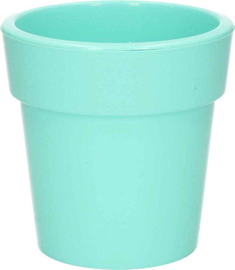 Hega hogar Basic plantenpot bloempot kunststof dia 25 cm hoogte 25 cm pastel groen voor binnen buiten
