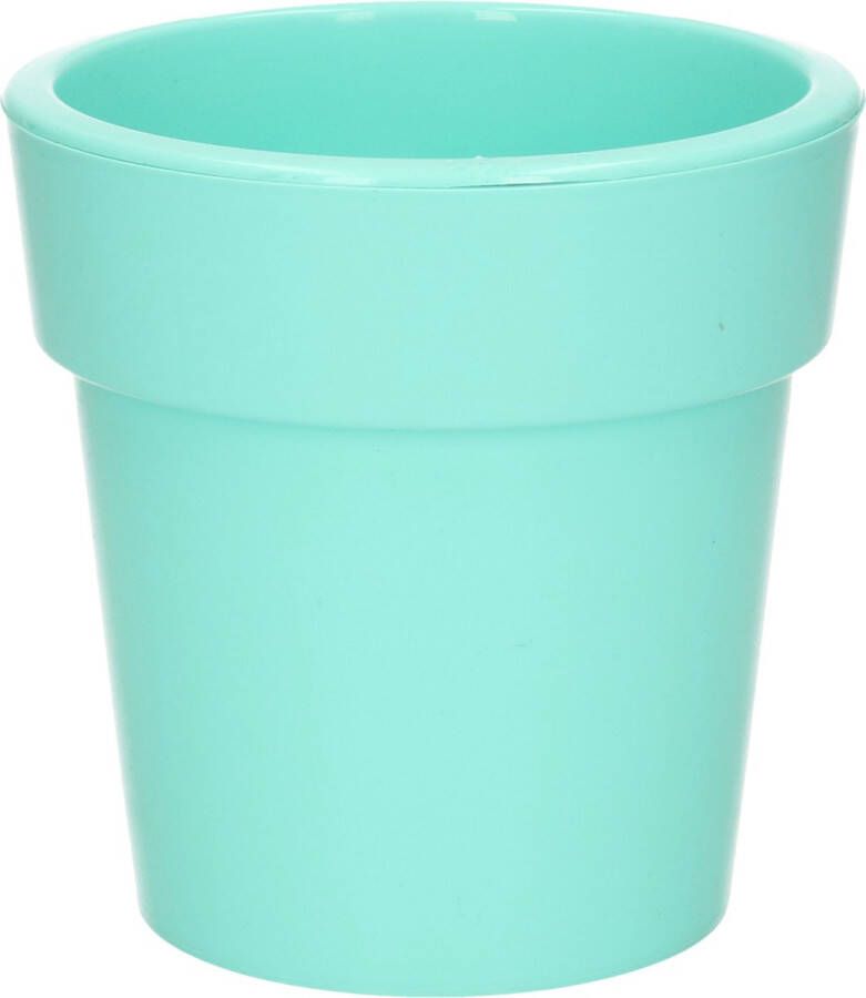 Hega hogar Basic plantenpot bloempot kunststof dia 25 cm hoogte 25 cm pastel groen voor binnen buiten