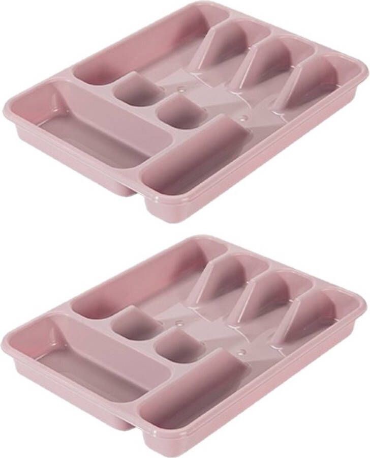 Hega hogar Bestekbak bestekhouders 5-vaks oud roze 34 x 26 x 5 cm Keuken opberg accessoires