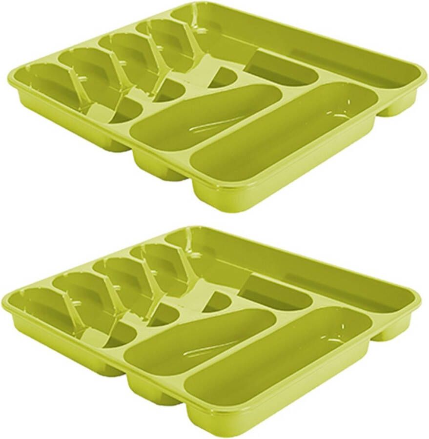 Hega hogar Bestekbak bestekhouders 7-vaks lime groen 37 x 42 x 5 cm Keuken opberg accessoires