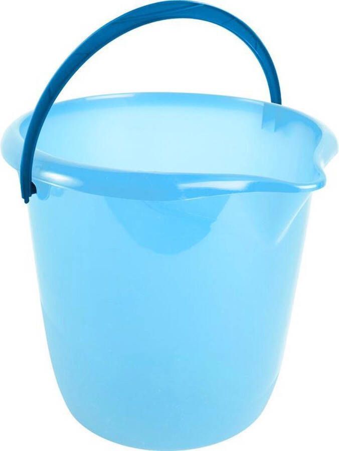 Hega hogar Blauwe schoonmaak emmers huishoud emmers 10 liter van diameter 28 cm en hoogte 26 cm