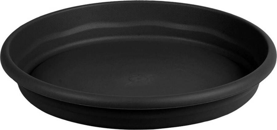 Hega hogar Bloempot plantenpot antraciet grijs onderschaal opvangbord kunststof diameter 26 cm