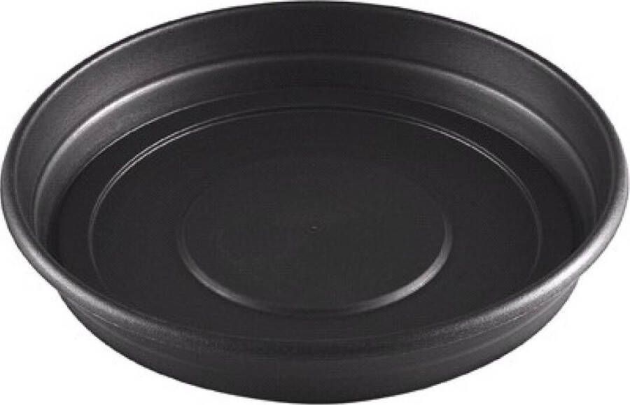 Hega hogar Bloempot plantenpot antraciet grijs onderschaal opvangbord kunststof diameter 26 cm
