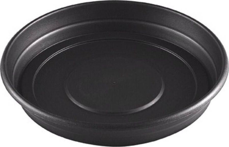 Hega hogar Bloempot plantenpot antraciet grijs onderschaal opvangbord kunststof diameter 35 cm