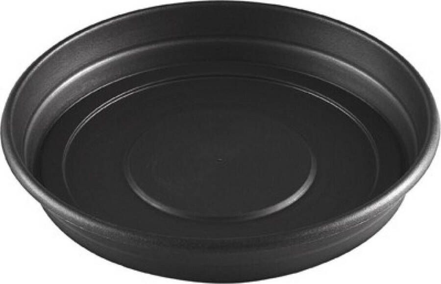 Hega hogar Bloempot plantenpot antraciet grijs onderschaal opvangbord kunststof diameter 43 cm