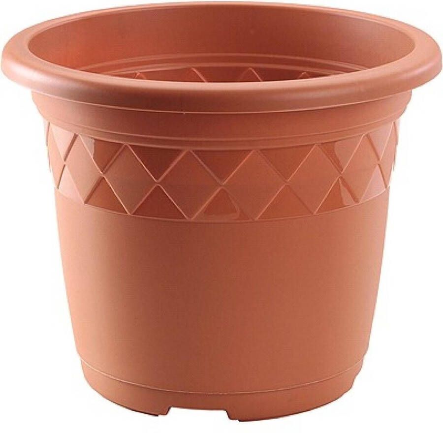 Hega hogar Bloempot plantenpot rond terra cotta kunststof diameter 29 cm Hoogte 23 5 cm Buiten gebruik