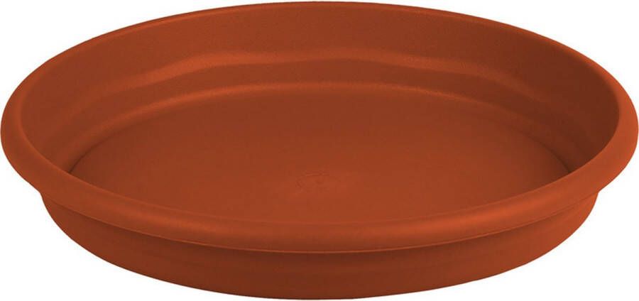 Hega hogar Bloempot plantenpot terra cotta onderschaal opvangbord kunststof diameter 14 cm.