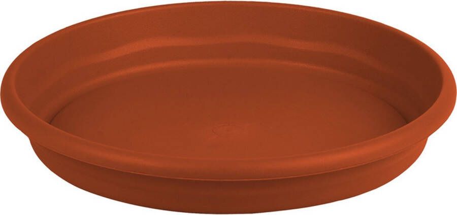 Hega hogar Bloempot plantenpot terra cotta onderschaal opvangbord kunststof diameter 18 cm.