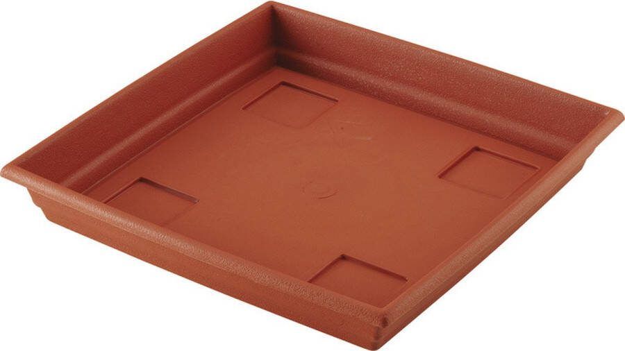 Hega hogar Bloempot plantenpot terra cotta onderschaal opvangbord kunststof diameter 27 cm Rand hoogte 4 cm