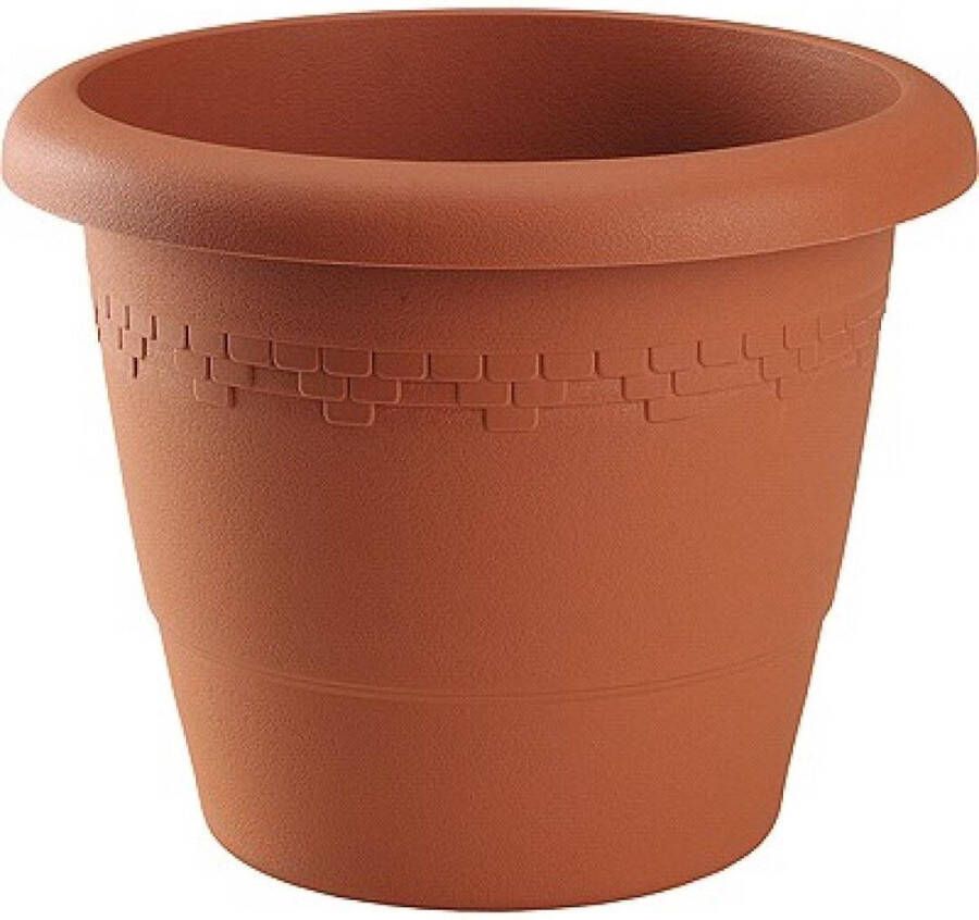 Hega hogar Bloempot plantenpot terra cotta rond kunststof diameter 30 cm Hoogte 24 cm Buiten gebruik