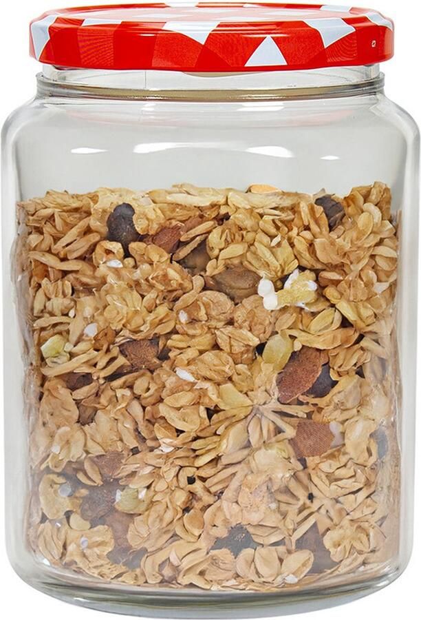Hega hogar Weckpot voorraadpot Classico 1012 ml kunststof draaideksel rood D10 x H14 cm