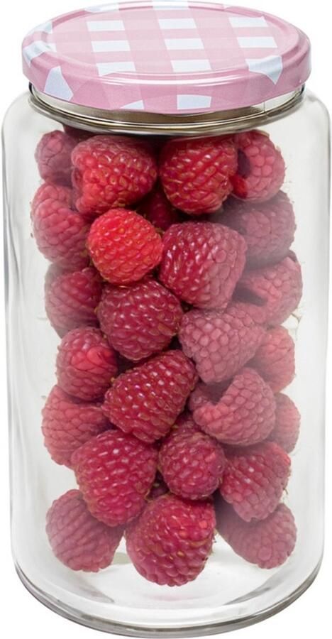 Hega hogar Weckpot voorraadpot Classico 1500 ml kunststof draaideksel roze D10 x H19 cm
