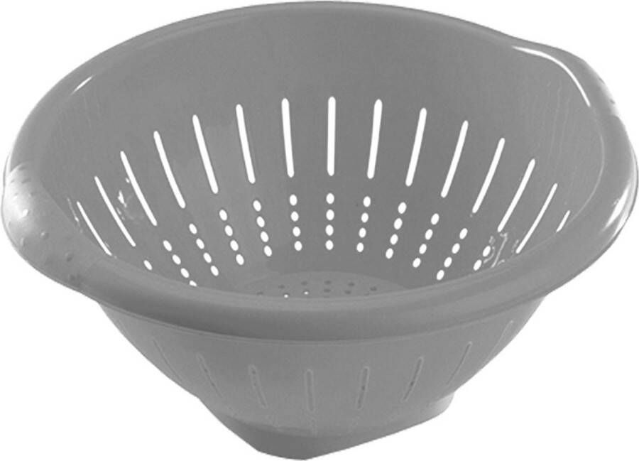 Hega hogar Kunststof keuken vergiet zilvergrijs doorsnede 30 x 14 cm Plastic vergieten keuken accessoires