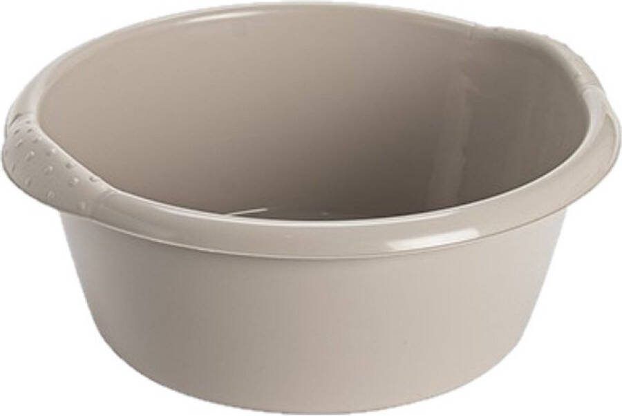Hega hogar Kunststof plastic afwas teiltje afwasbak rond 25 liter zacht beige Diameter 50 cm x Hoogte 21 cm Schoonmaak huishouden