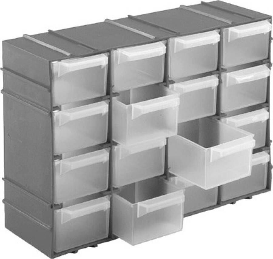 Hega Hogar Opbergboxen sorteerboxen met 16 vakken ophangbaar 15 x 22 x 7 cm Gereedschap opbergkisten