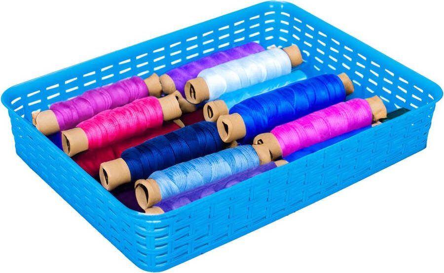 Hega hogar Opbergmandje ladeverdeler blauw 4.5 liter kunststof 26 x 35 x 6 cm kastmandjes manden
