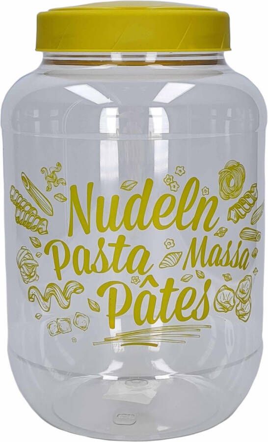 Hega hogar Pasta voorraadpot bewaarpot groene deksel 3700 ml kunststof 15 5 x 25 cm Macaroni spaghetti bewaren