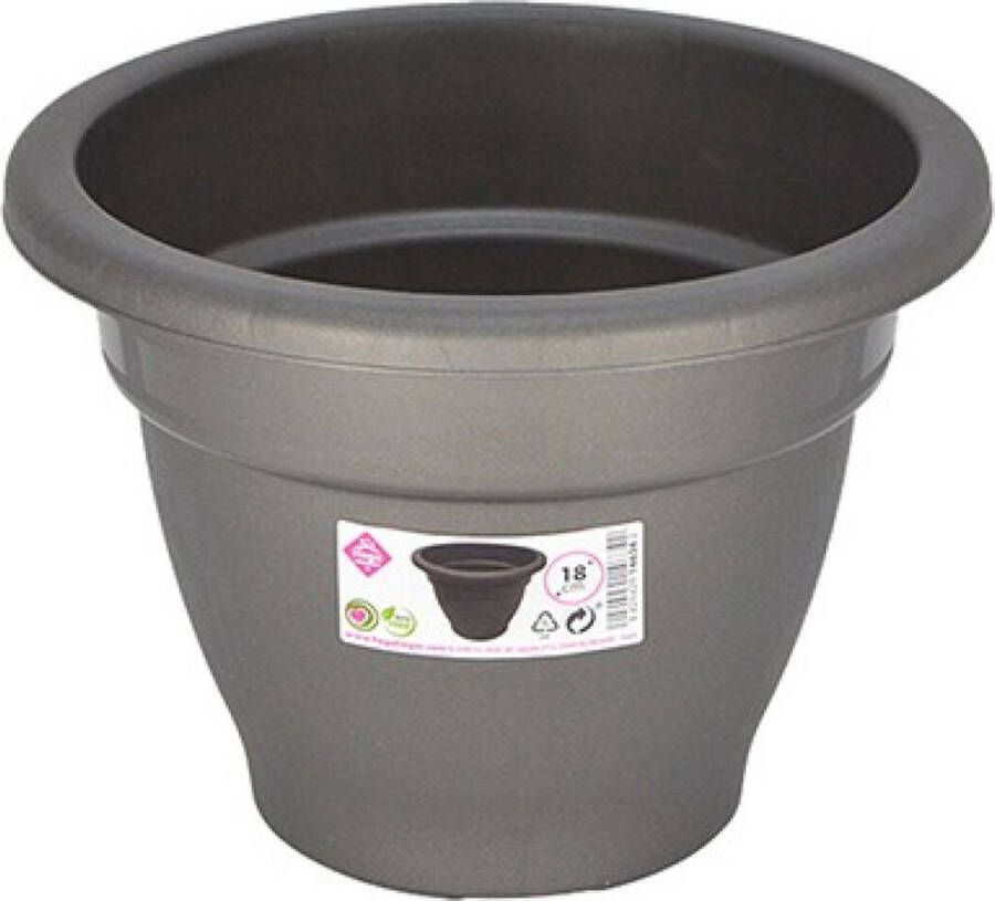 Hega Hogar Plantenpot bloempot Grijs 18 Cm Kunststof