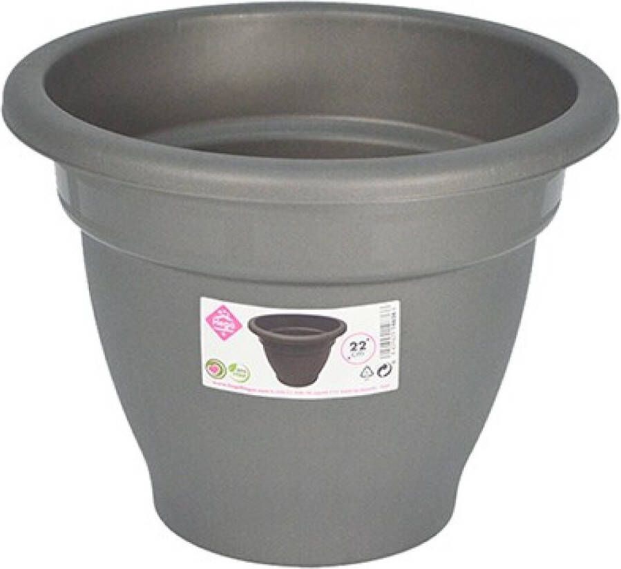 Hega Hogar Plantenpot bloempot Grijs 22 Cm Kunststof