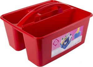 Hega hogar Rode opbergbox opbergdoos mand met handvat 6 liter kunststof 31 x 26 5 x 18 cm Opbergbakken voor schoonmaakspullen