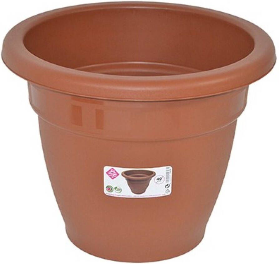 Hega hogar Terra cotta kleur ronde plantenpot bloempot kunststof diameter 40 cm Plantenbakken bloembakken voor buiten