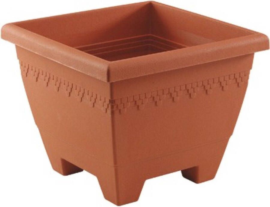 Hega hogar Terracotta vierkante plantenpotten bloempotten Lima 40 cm kunststof Bloempotten plantenpotten voor binnen buiten