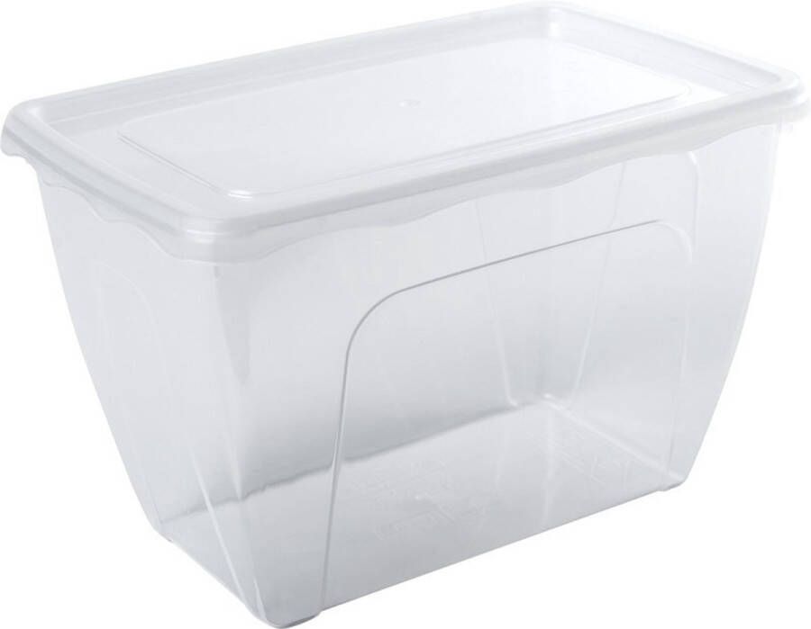 Hega hogar Voorraad vershoudbakje hoog diep 1 5 liter transparant plastic kunststof 18 x 12 x 12 cm Vienna Vershouddoos bakje Mealprep Maaltijden bewaren