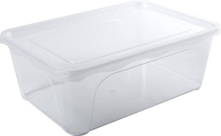 Hega hogar Voorraad vershoudbakje hoog diep 2 liter transparant plastic kunststof 22 x 15 x 8 cm Vienna Vershouddoos bakje Mealprep Maaltijden bewaren