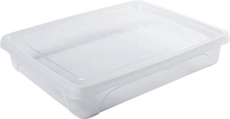 Hega hogar Voorraad vershoudbakje laag 1 5 liter transparant plastic kunststof 24 x 20 x 5 cm Vienna Vershouddoos bakje Mealprep Maaltijden bewaren